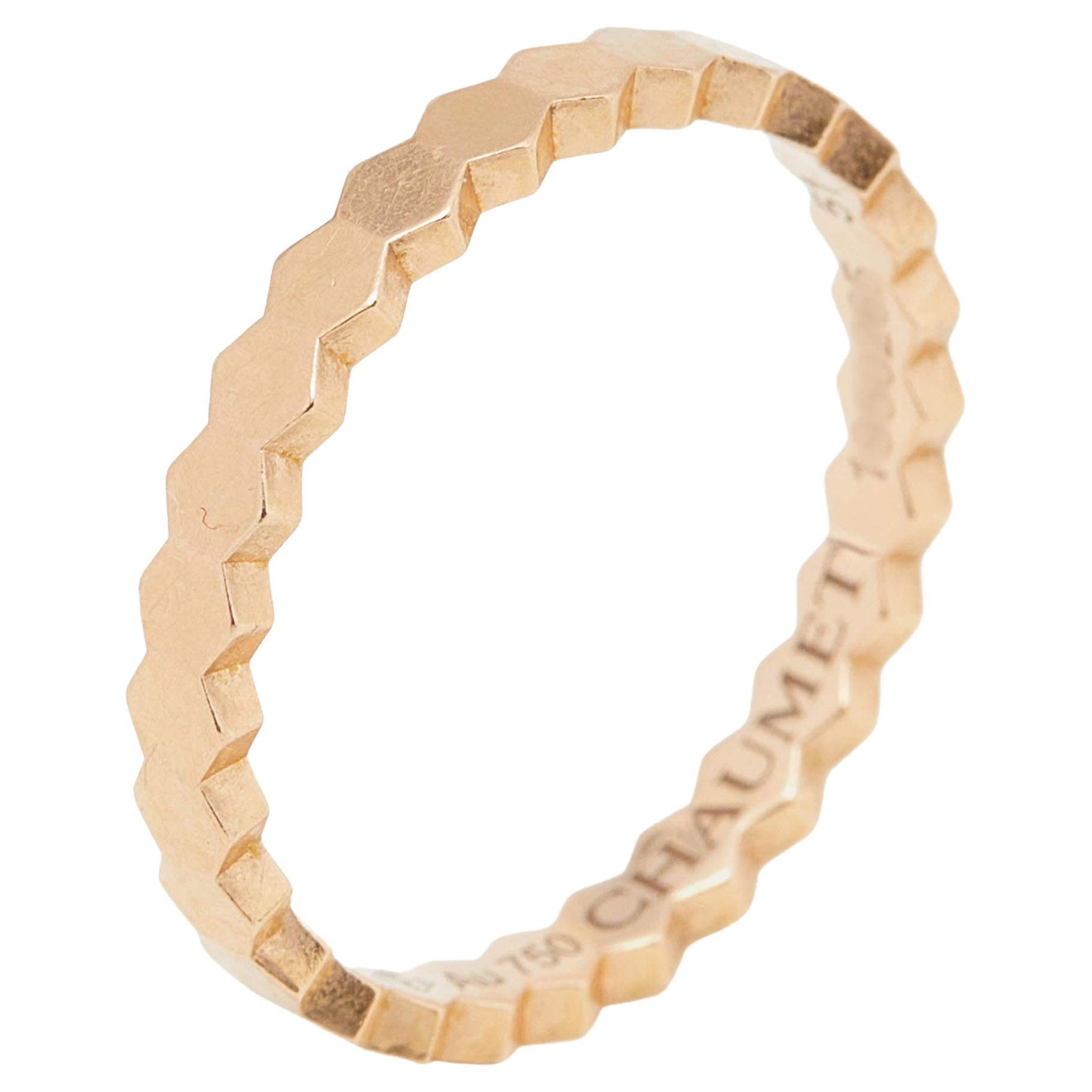 Chaumet Bee My Love 18K Rose Gold Band Ring Size 51