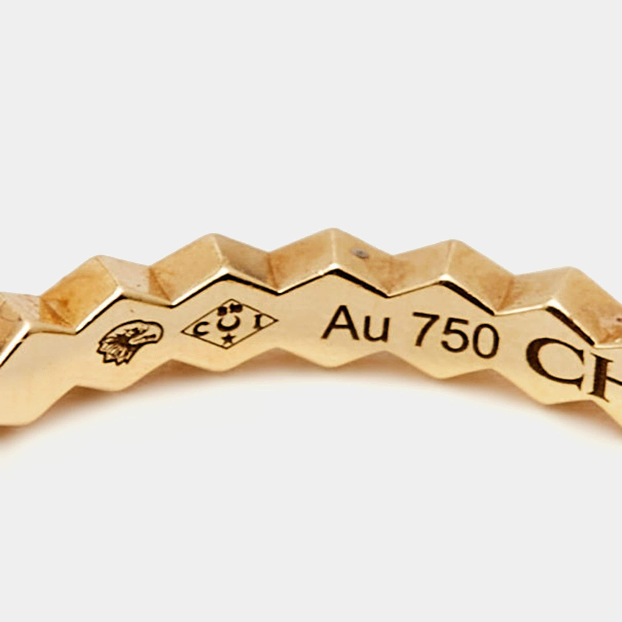 Chaumet Bee My Love 18k Yellow Gold Band Ring Size 54 In Good Condition In Dubai, Al Qouz 2
