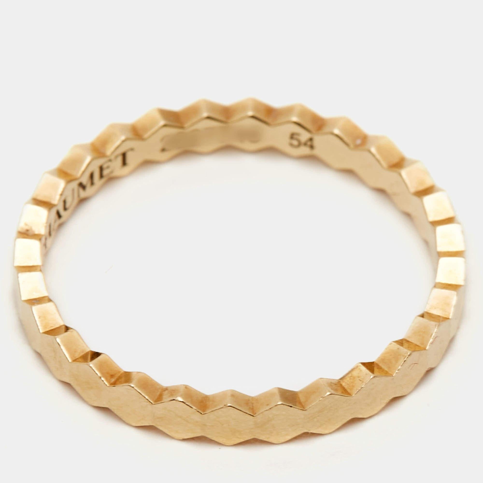 Chaumet Bee My Love 18k Yellow Gold Band Ring Size 54 2