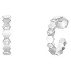 Chaumet BEE MY LOVE Collection 18K White‑Gold Honeycomb Diamond‑Set Earrings