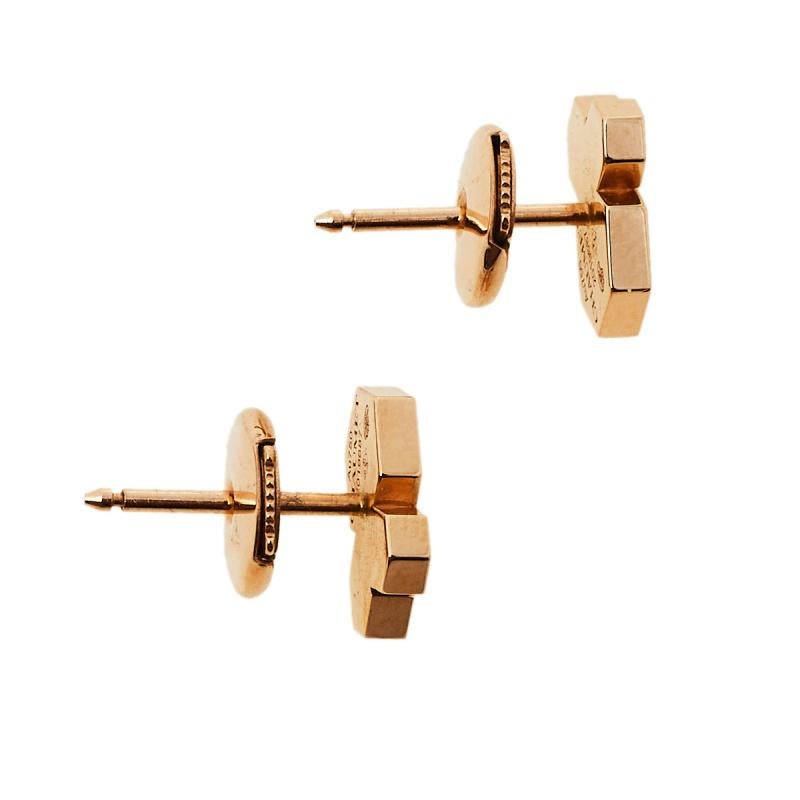 Contemporain Boucles d'oreilles en or rose 18k 