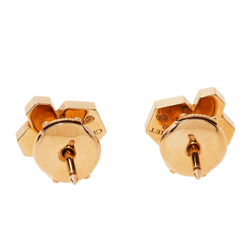 Taille rose Boucles d'oreilles en or rose 18k 
