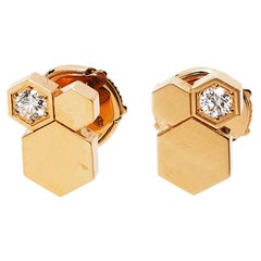 Chaumet Bee My Love Diamond 18k Rose Gold Stud Earrings