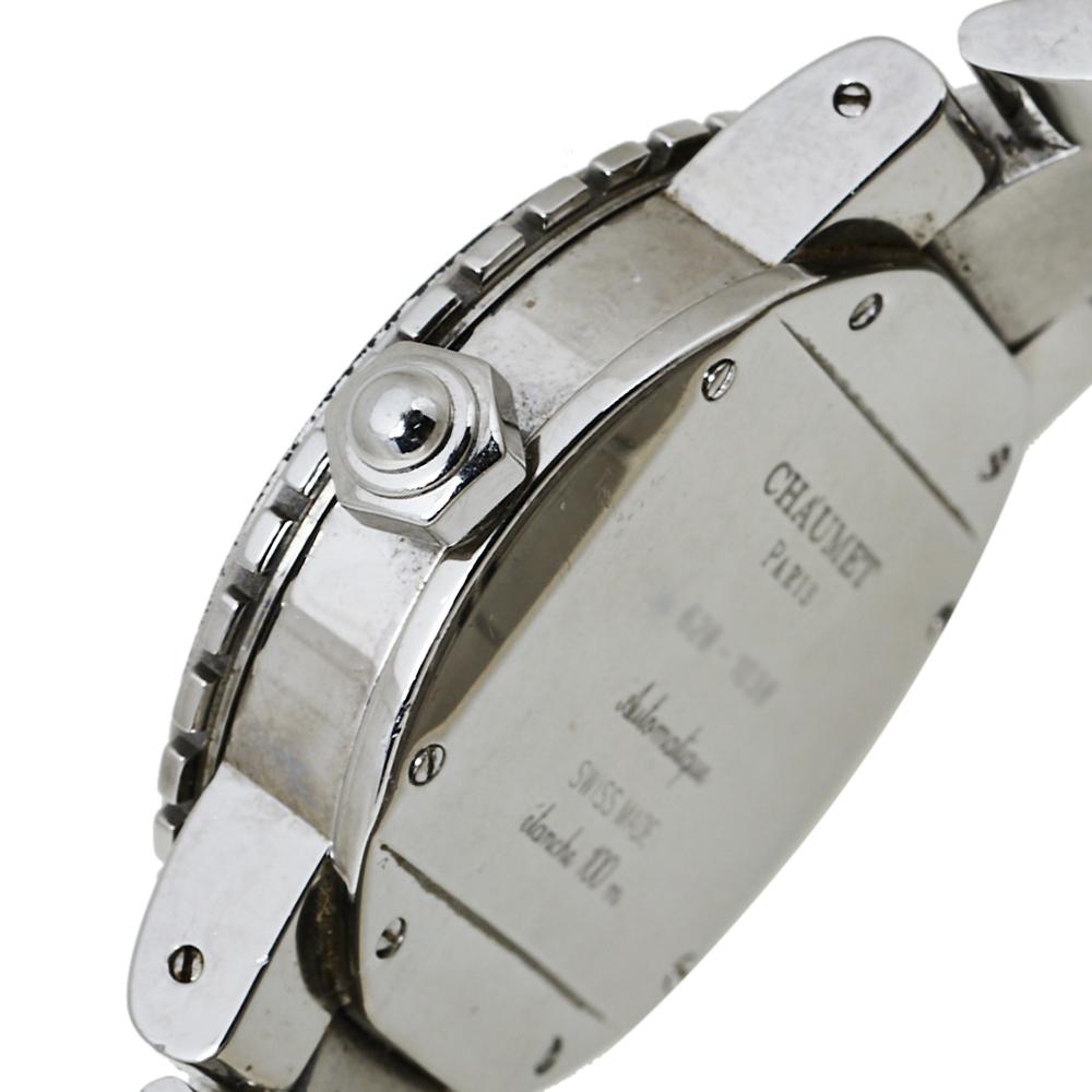 Chaumet Beige Stainless Steel Diamonds Class One 628 Women's Wristwatch 36MM 3