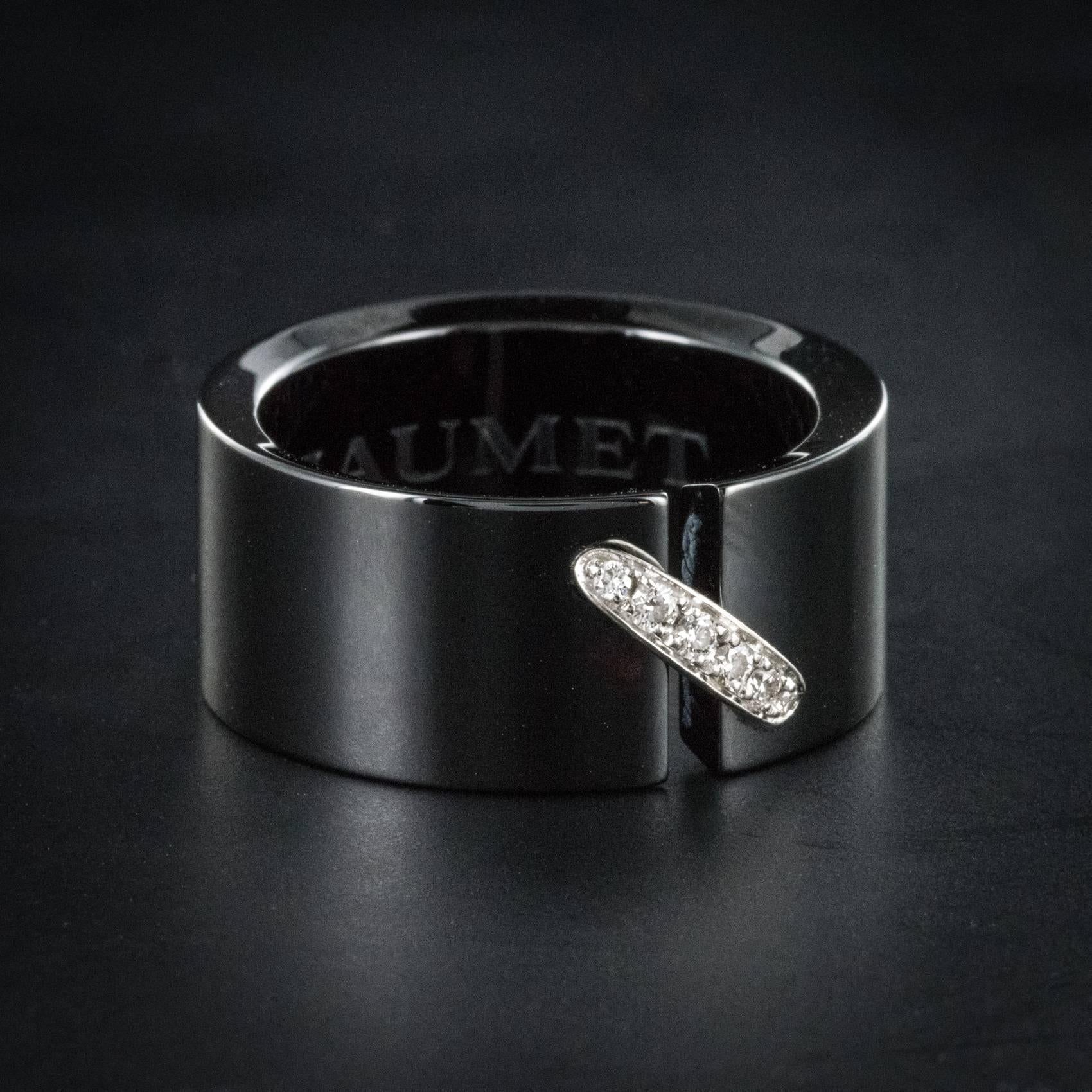 Women's Chaumet Black Ceramic Diamonds Link Ring