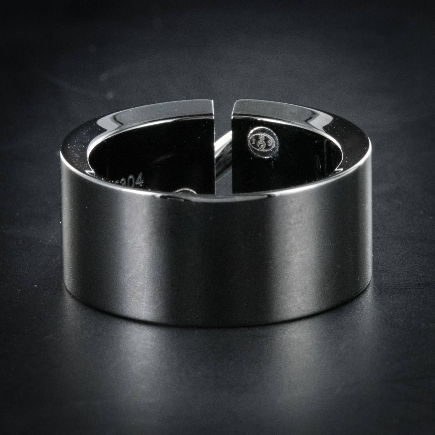 Chaumet Black Ceramic Diamonds Link Ring 1