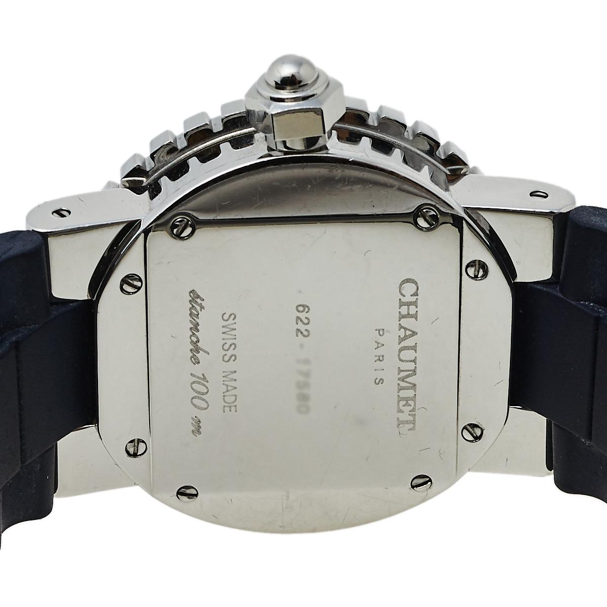 Chaumet Blue Stainless Steel Class One Quartz Women's Wristwatch 33 mm In Fair Condition In Dubai, Al Qouz 2