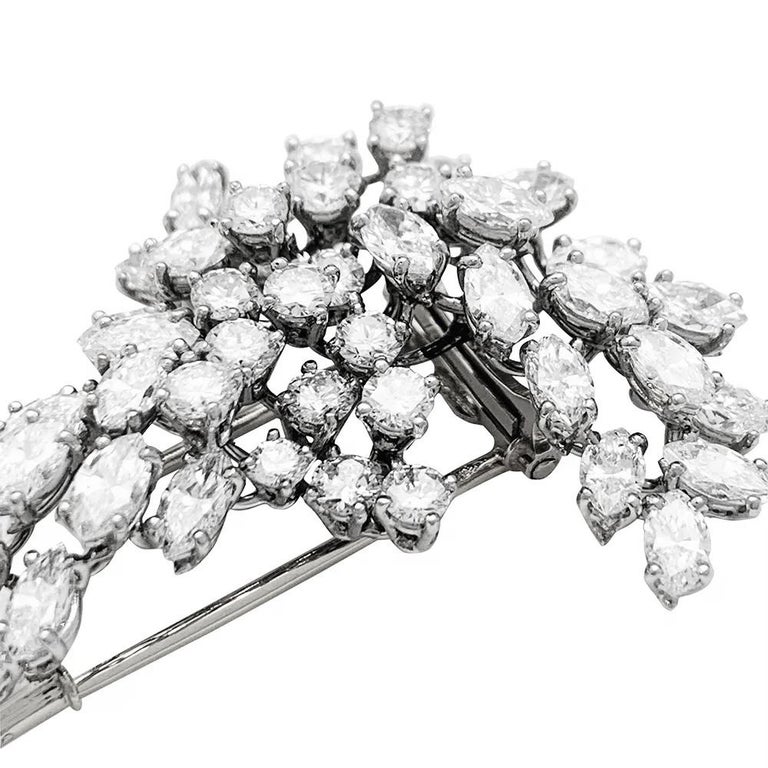 Modern Chaumet Brooch, Platinum Set with Diamonds