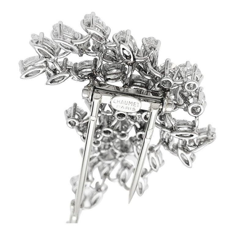 Women's or Men's Chaumet Brooch, Platinum Set with Diamonds