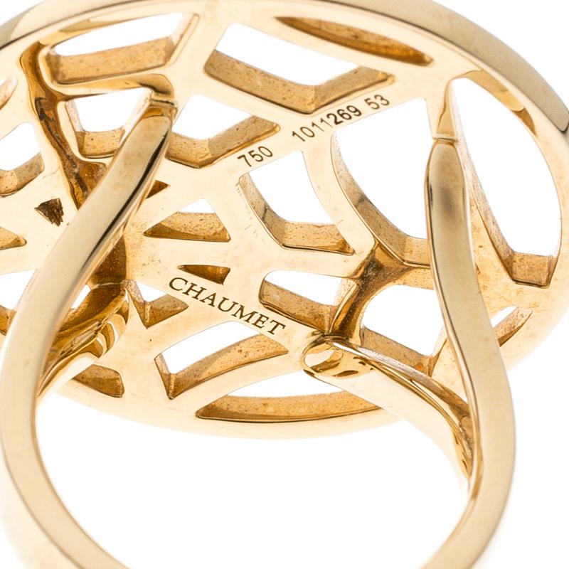 Women's Chaumet Catch Me If You Love Me Diamond 18K Yellow Gold Ring