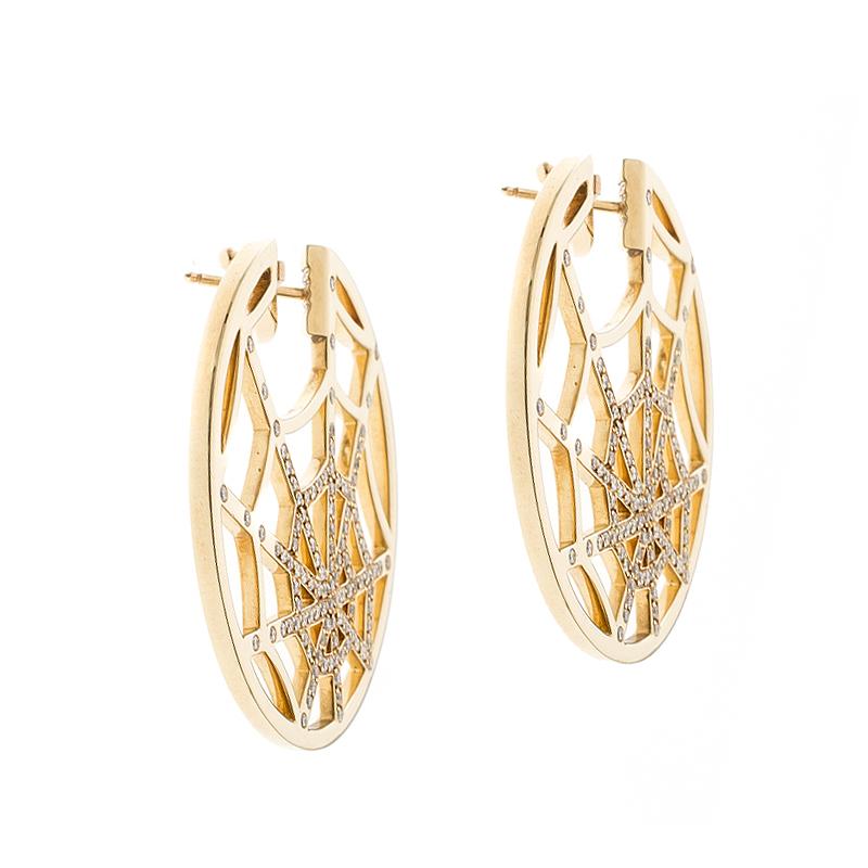 Contemporary Chaumet Catche Me If You Love Me Diamond Yellow Gold Earrings