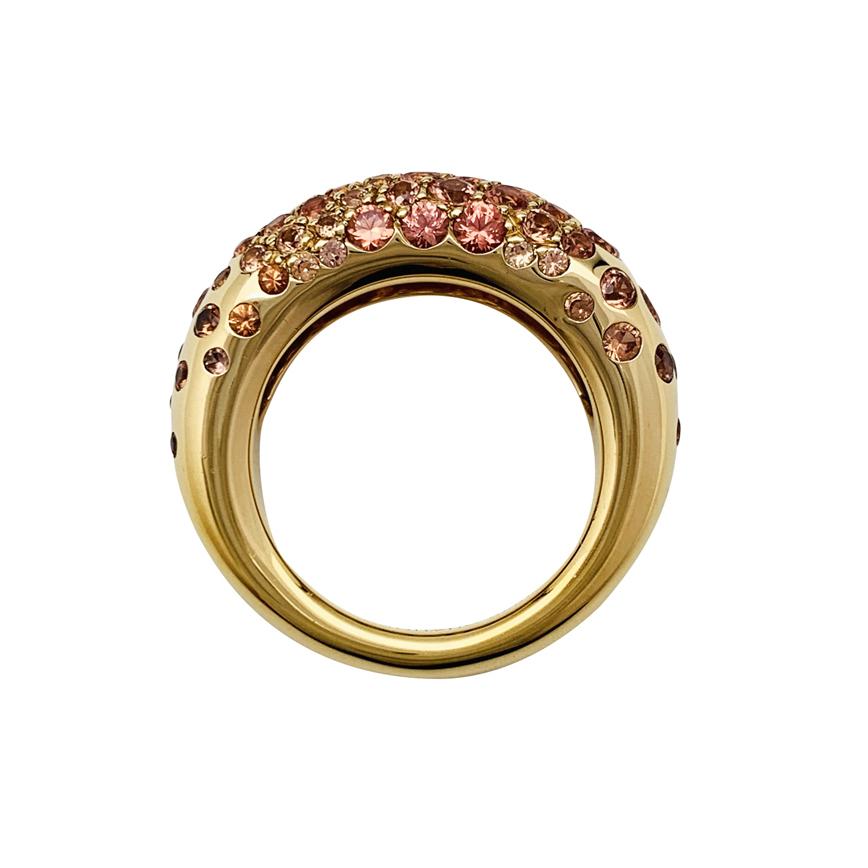 Contemporary Chaumet Caviar Collection Orange Sapphire Gold Ring For Sale