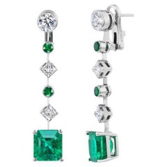 Chaumet Certified Colombian Emerald Diamond Earrings