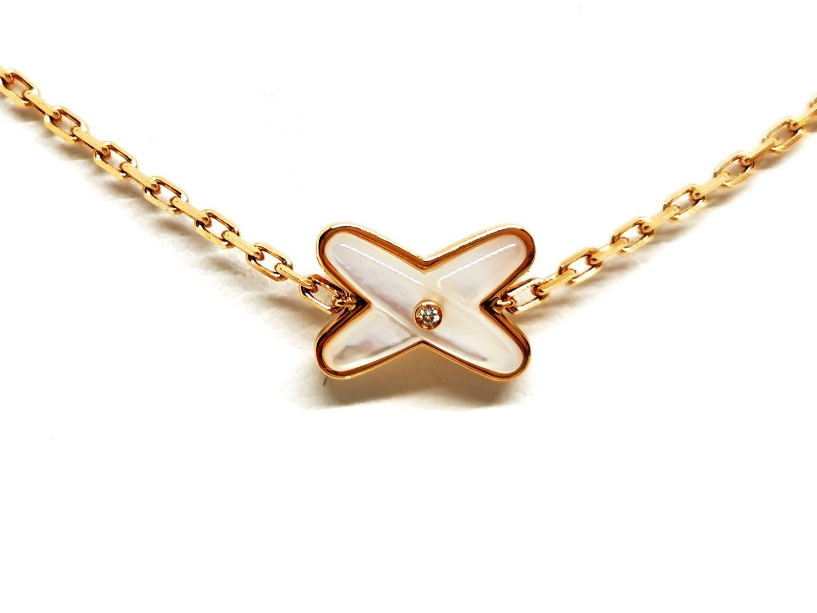 Chaumet Chaîne collier à maillons Jeux de liens en or rose et diamant en vente 7