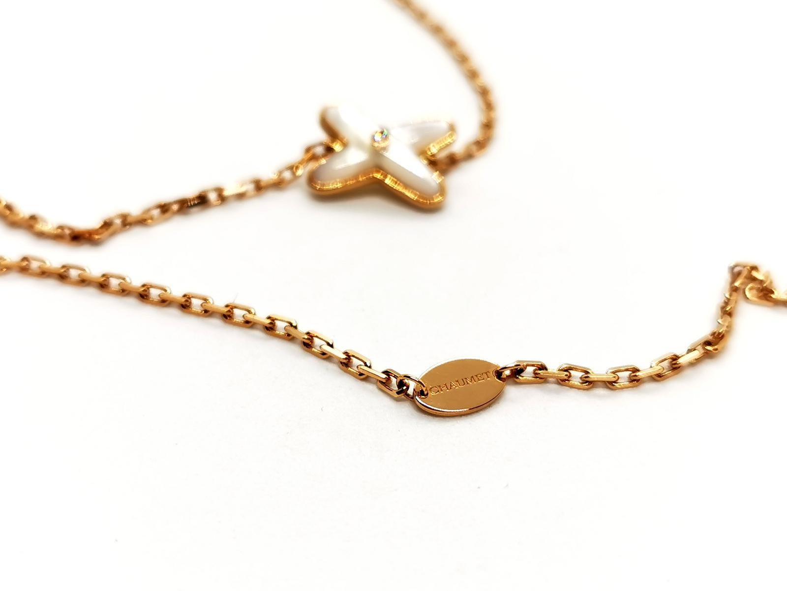 Women's Chaumet Chain Necklace Jeux De Liens Rose Golddiamond For Sale