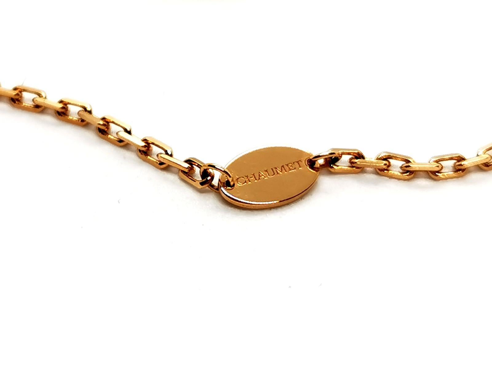 Chaumet Chain Necklace Jeux De Liens Rose Golddiamond For Sale 1