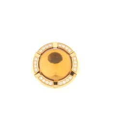 Chaumet Anello da crociera Class One in oro giallo 18 carati con citrino e diamanti Grande