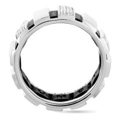 Chaumet Class One Rubber Diamond Pave White Gold Wide Band Ring