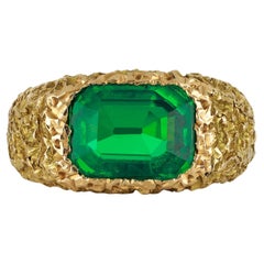 Chaumet Colombian emerald solitaire ring, circa 1965.