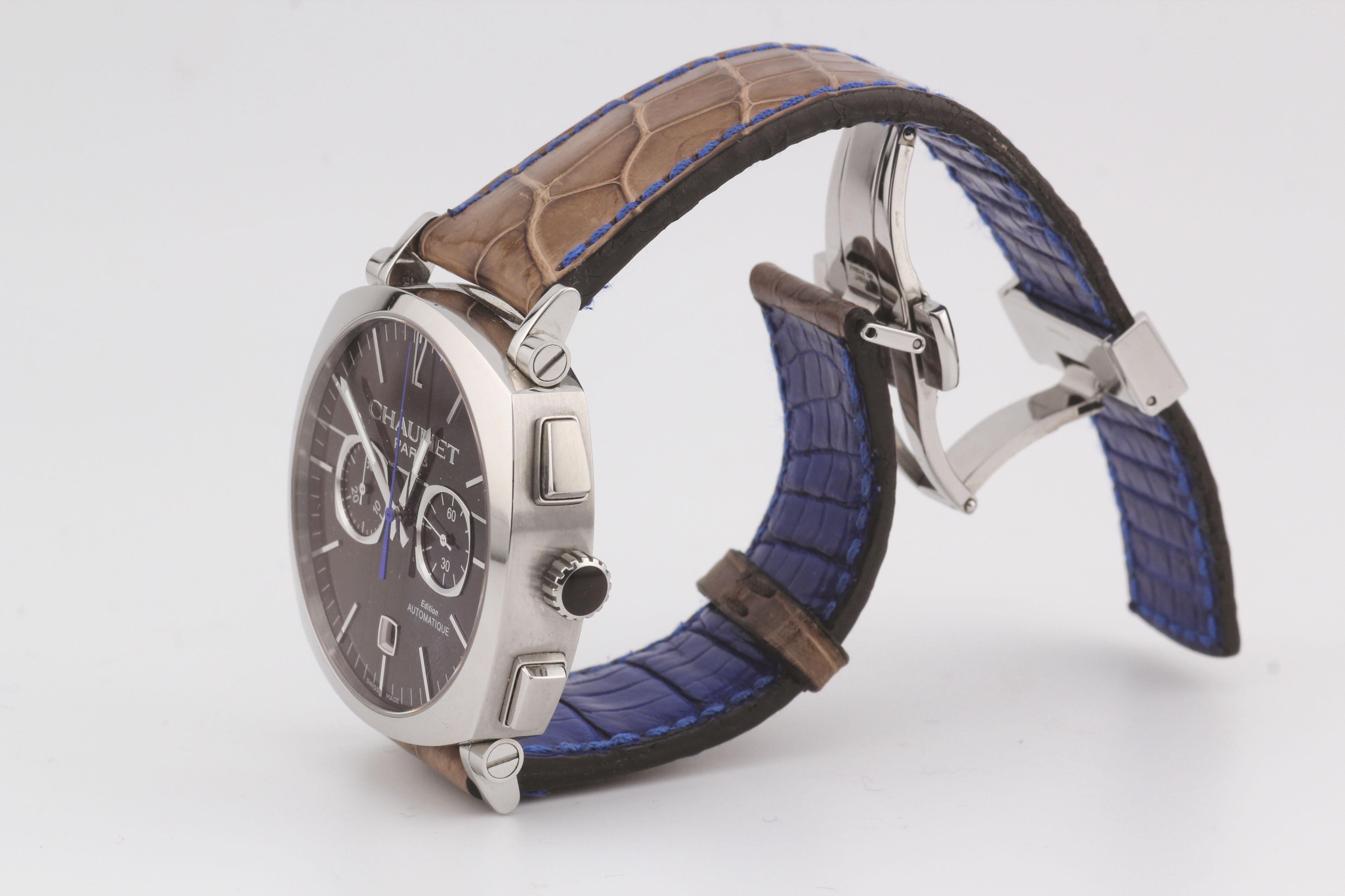 CHAUMET Dandy Automatik-Chronographuhr W11291-30F im Zustand „Gut“ im Angebot in Simpsonville, SC