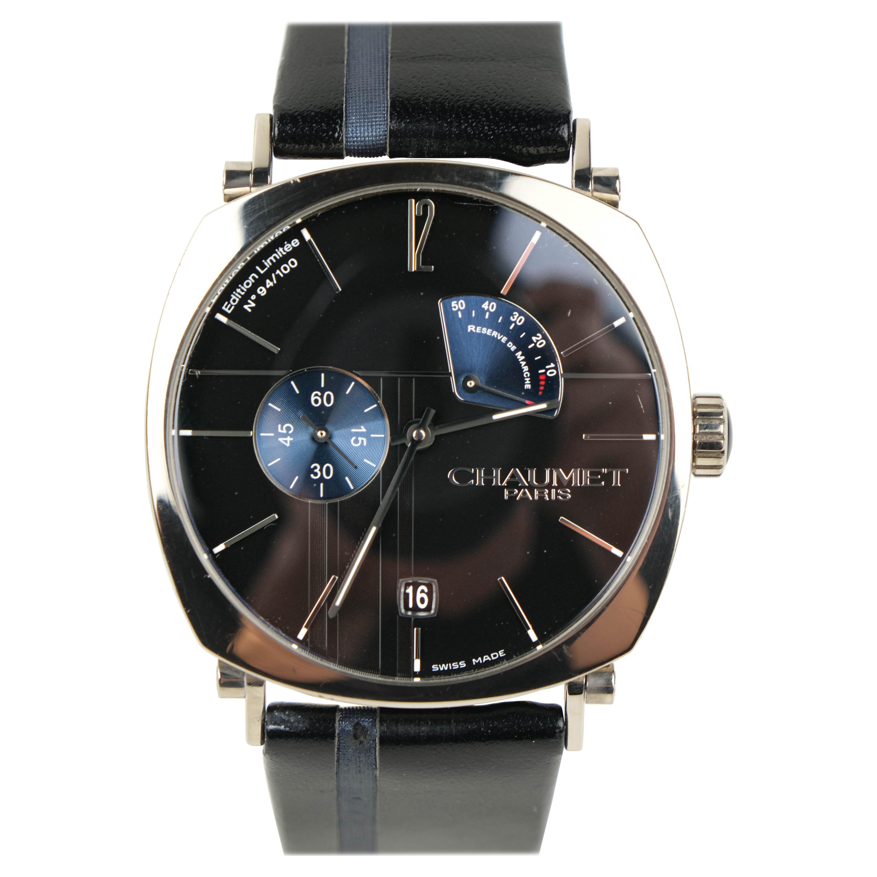 Chaumet Dandy Reserve De Marche 18K White Gold Stem Wind Wristwatch 94/100 For Sale