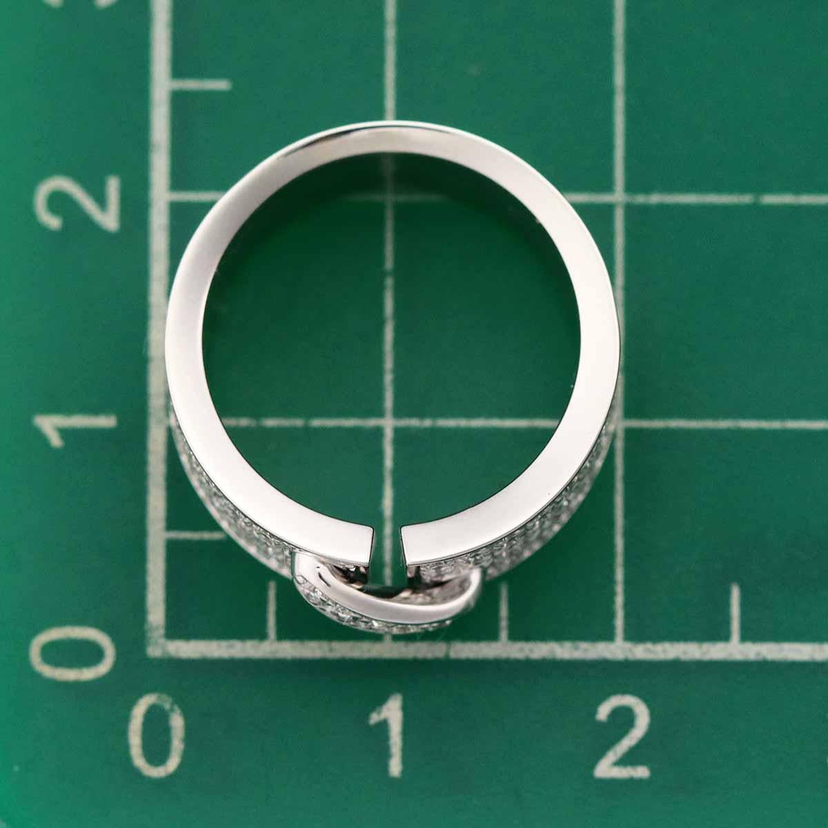 Round Cut CHAUMET Diamond 18K White Gold Liens Ring US 5 1/4 For Sale