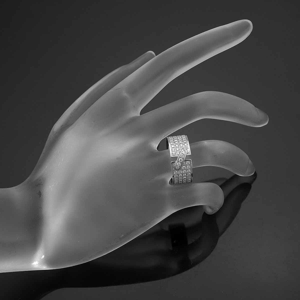 CHAUMET Diamond 18K White Gold Liens Ring US 5 1/4 In Good Condition For Sale In Tokyo, JP