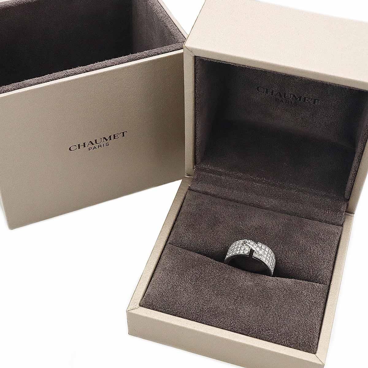 Women's CHAUMET Diamond 18K White Gold Liens Ring US 5 1/4 For Sale