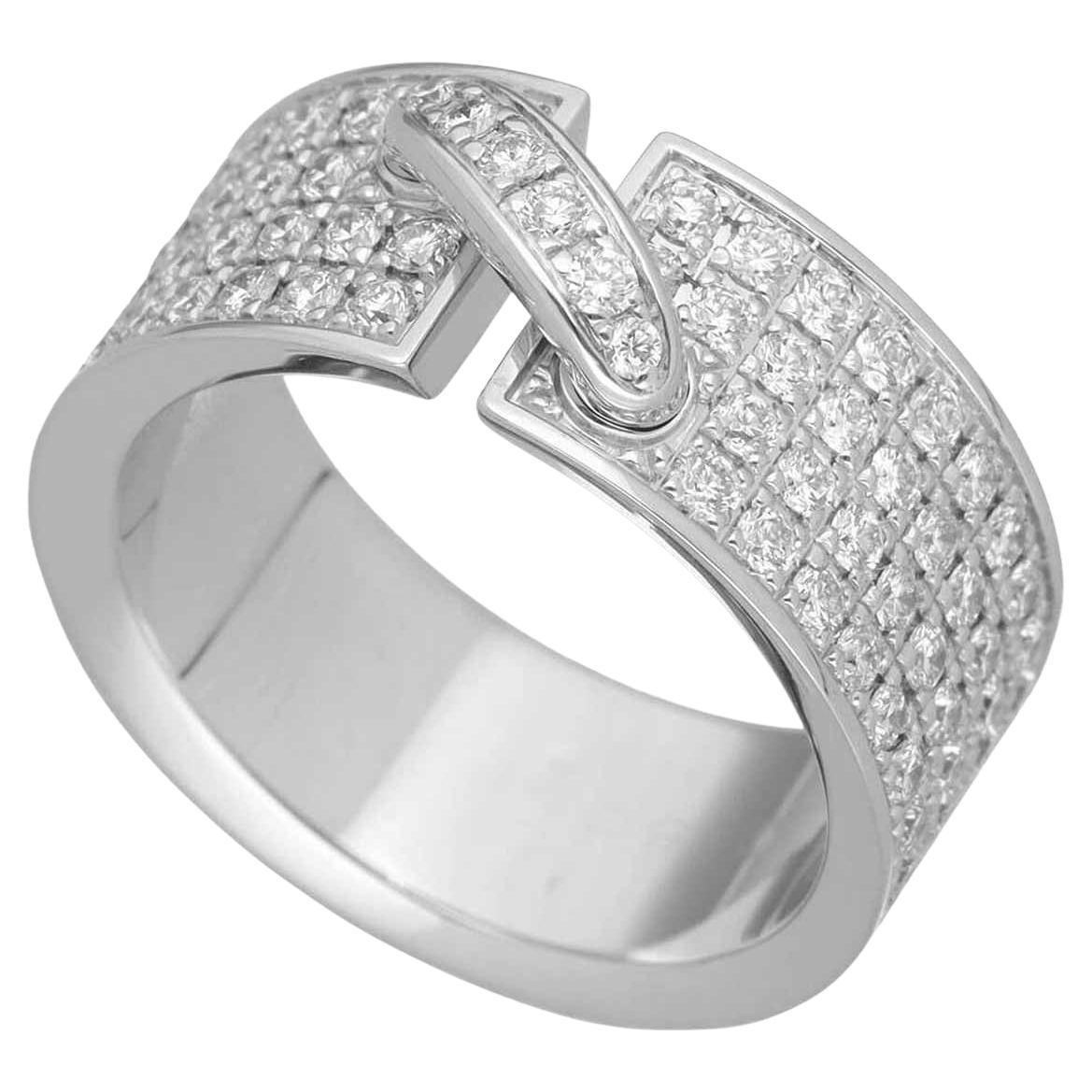 CHAUMET Diamond 18K White Gold Liens Ring US 5 1/4