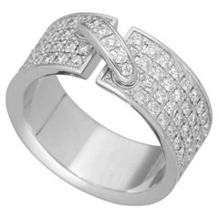 CHAUMET Diamond 18K White Gold Liens Ring US 5 1/4