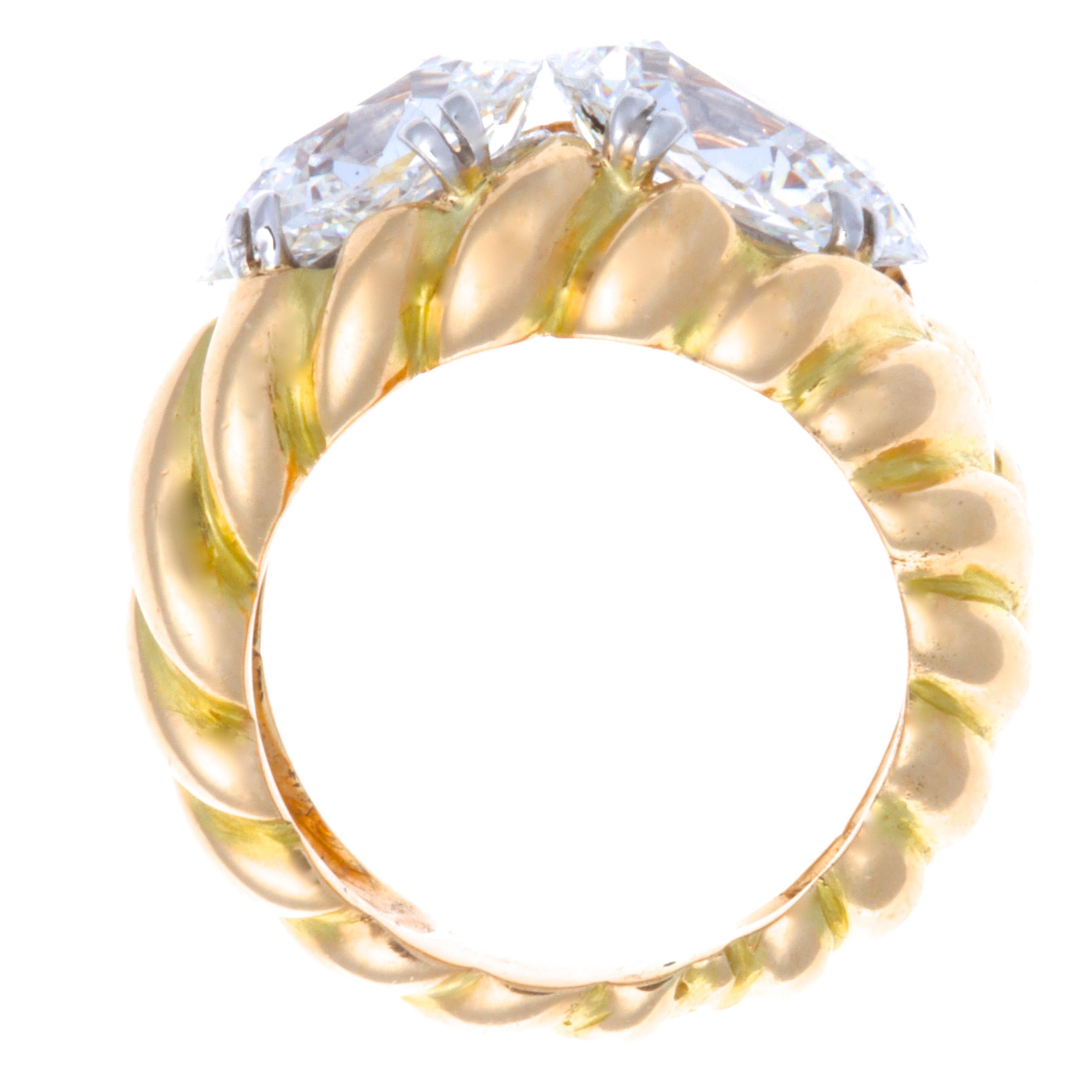 Retro Chaumet Diamond 18 Karat Gold Ring