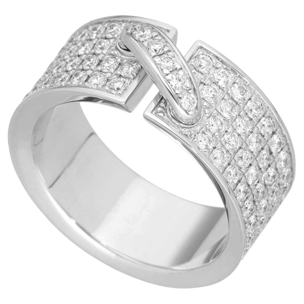 CHAUMET Diamond 18K White Gold Liens Ring US 5 1/4
