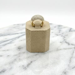 Chaumet Diamond Pavé Ring 3.30 Carat 18K Yellow Gold Paris Design