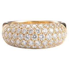 Chaumet Diamond Pavé Ring 3.30 Carat 18K Yellow Gold Paris Design