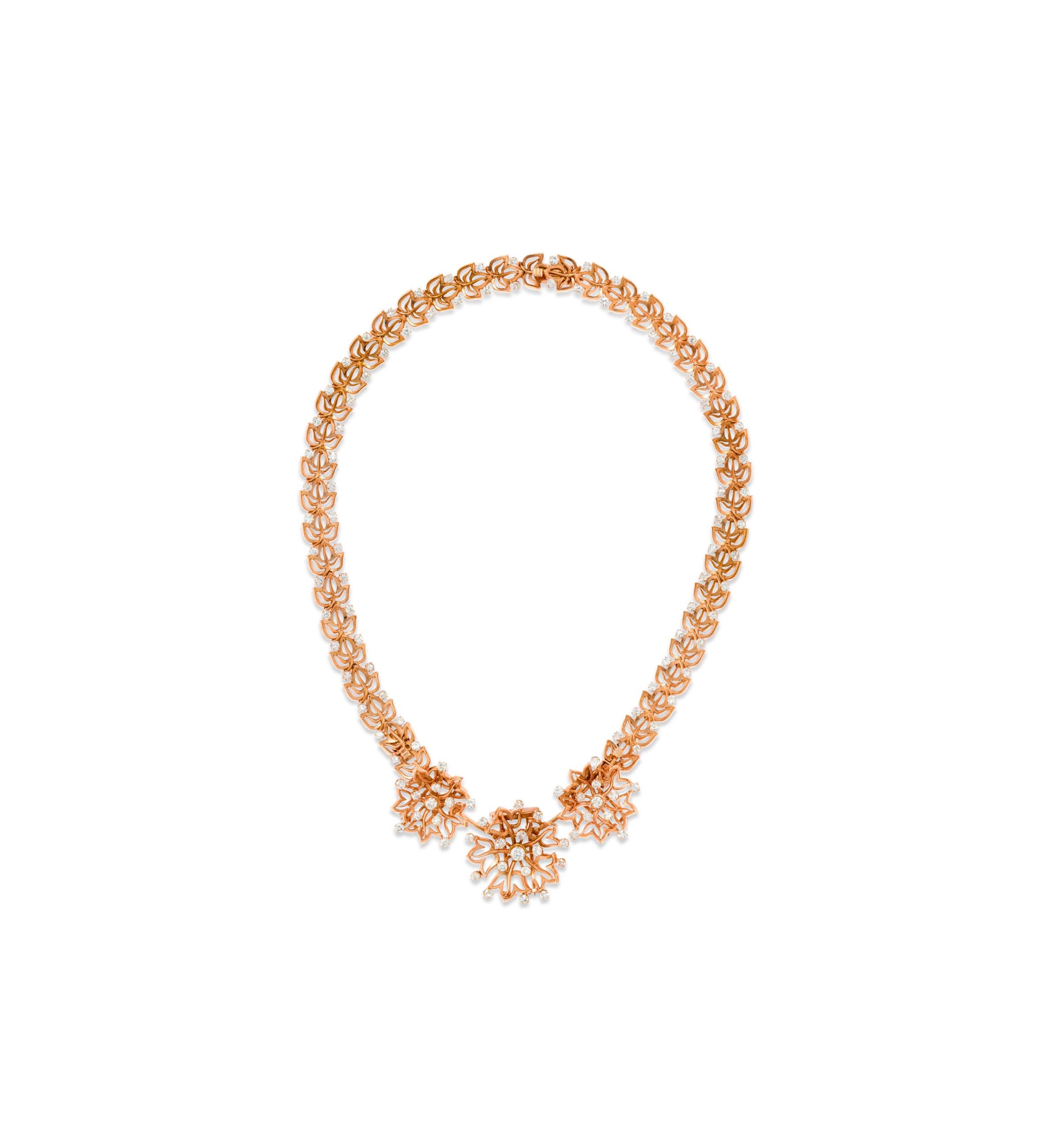 Chaumet Diamond Pink Gold Parure Set In Good Condition For Sale In New York, NY