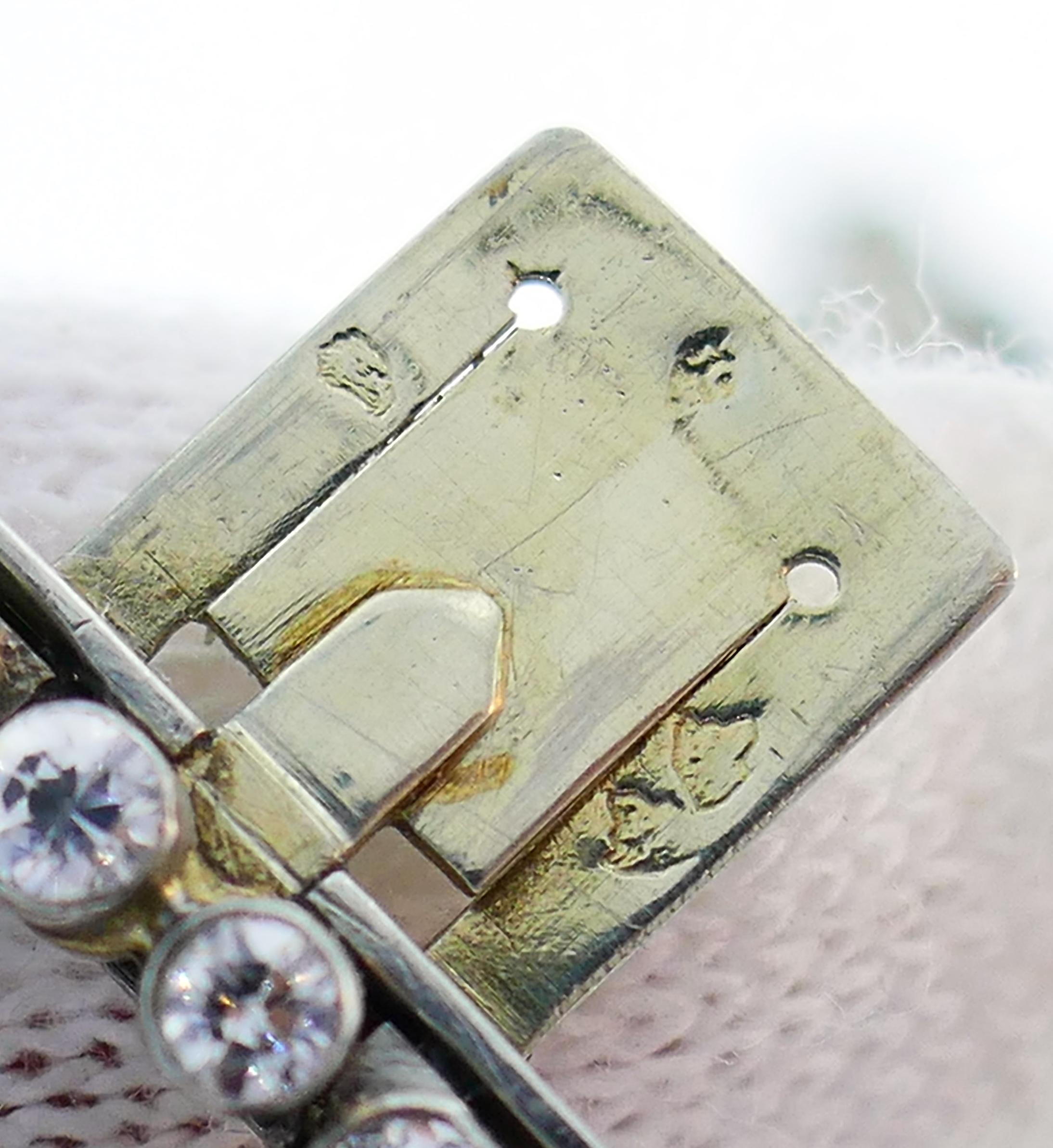 Women's Chaumet Diamond Platinum Bracelet, 1930s, French