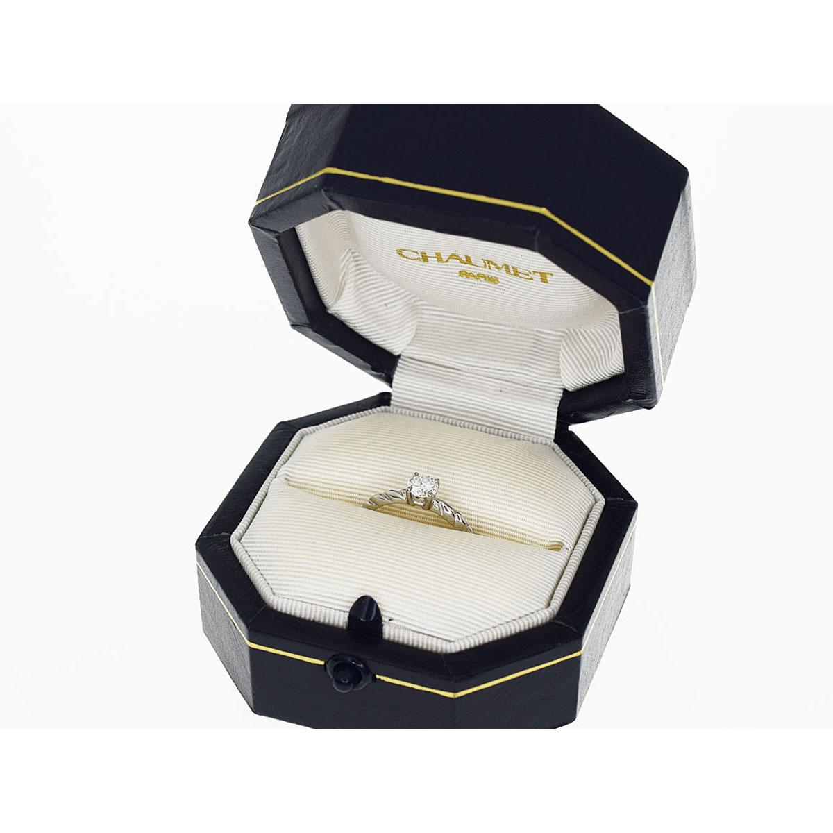 Women's Chaumet Diamond Platinum Torsade de Chaumet Solitaire Ring US 4.5 For Sale