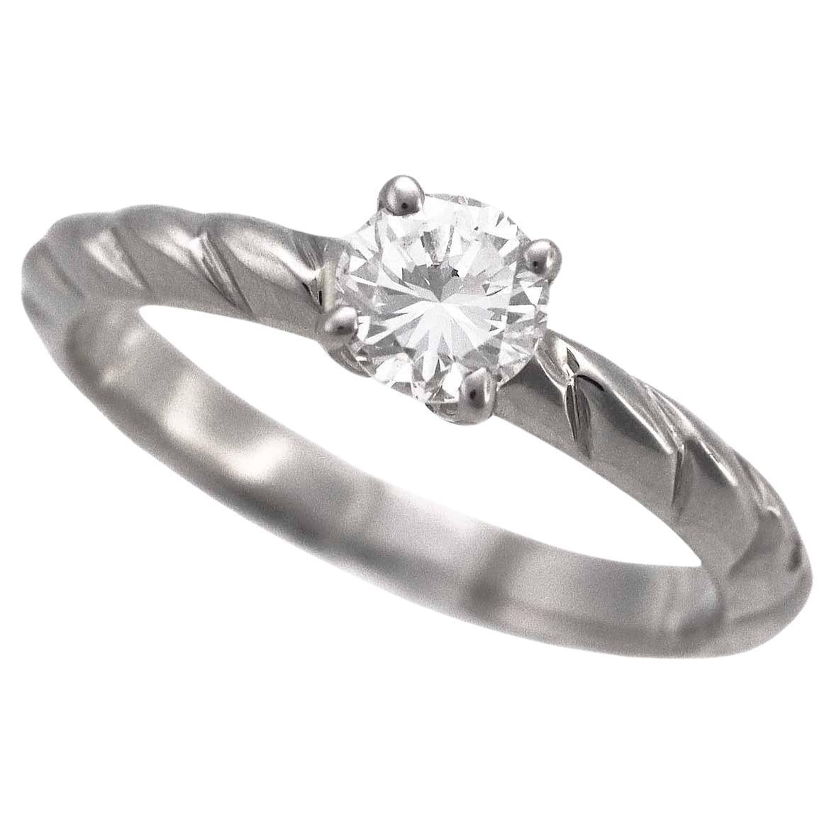 Chaumet Diamond Platinum Torsade de Chaumet Solitaire Ring US 4.5 For Sale