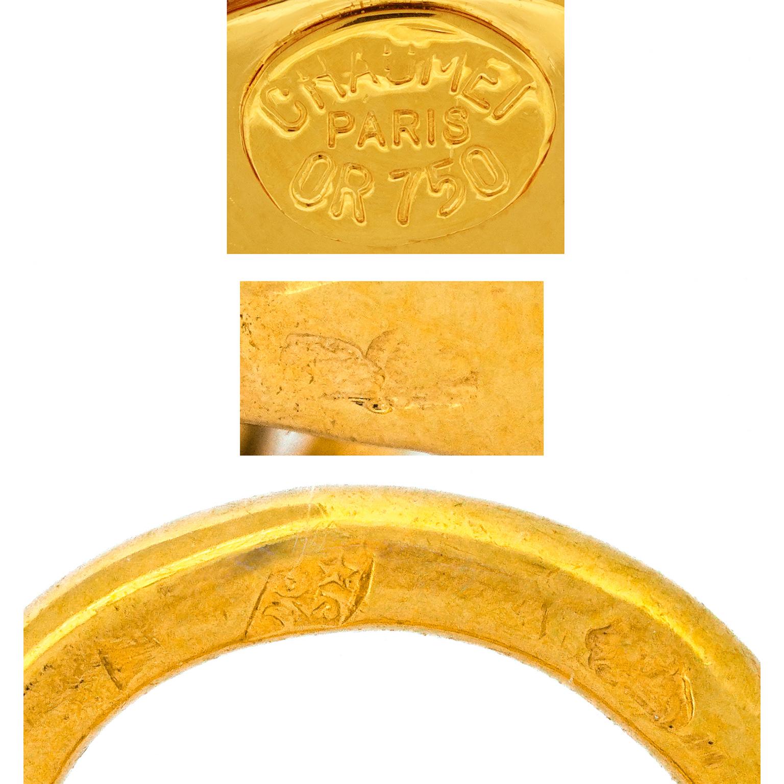 Chaumet Boucles d'oreilles en or serti de diamants 18k c1970s France Unisexe en vente