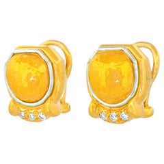 Chaumet Diamond-set Gold Earrings 18k c1970s France