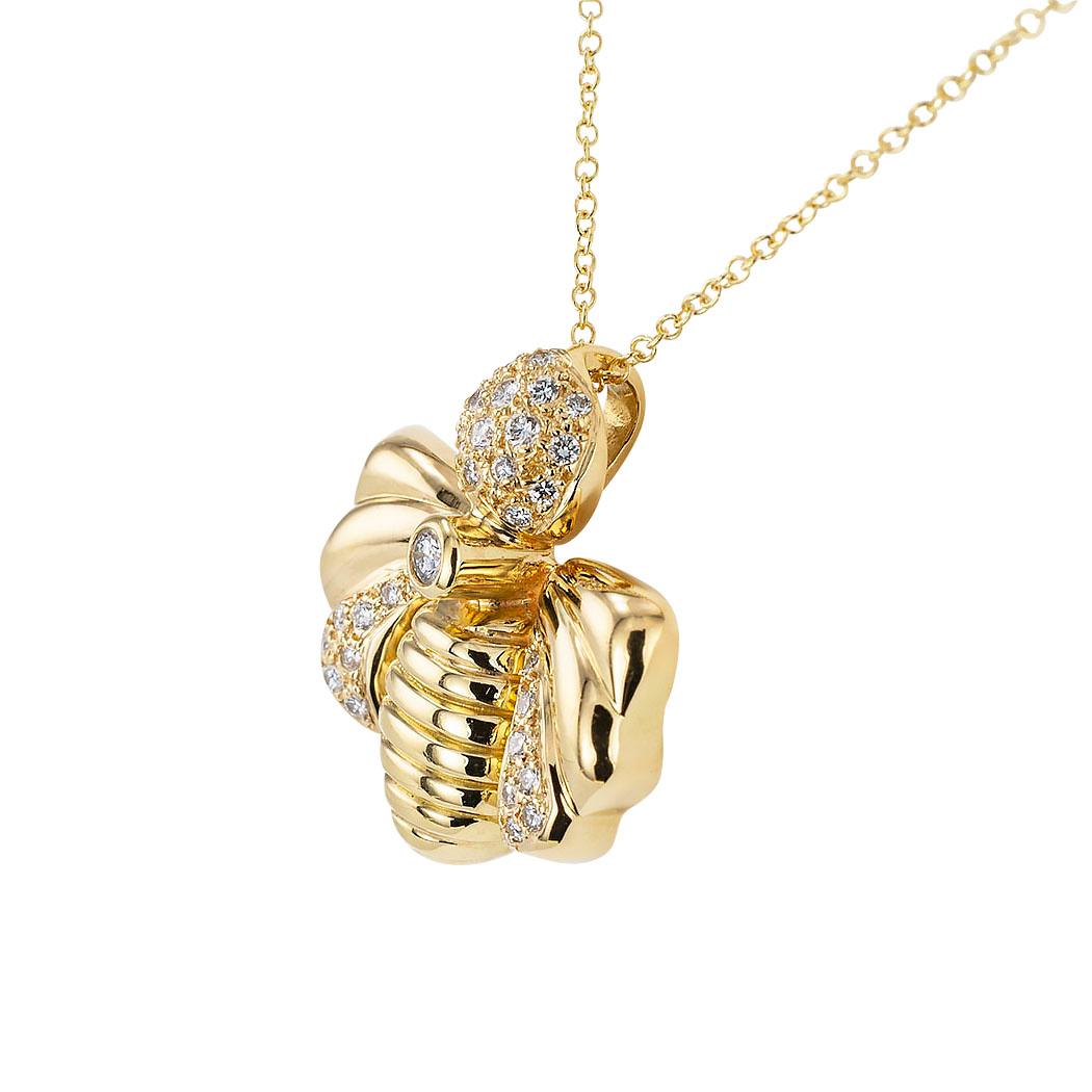 Chaumet diamond and yellow gold bee pendant circa 1970.  Clear and concise information you want to know is listed below.  Contact us right away if you have additional questions.  We are here to connect you with beautiful and affordable