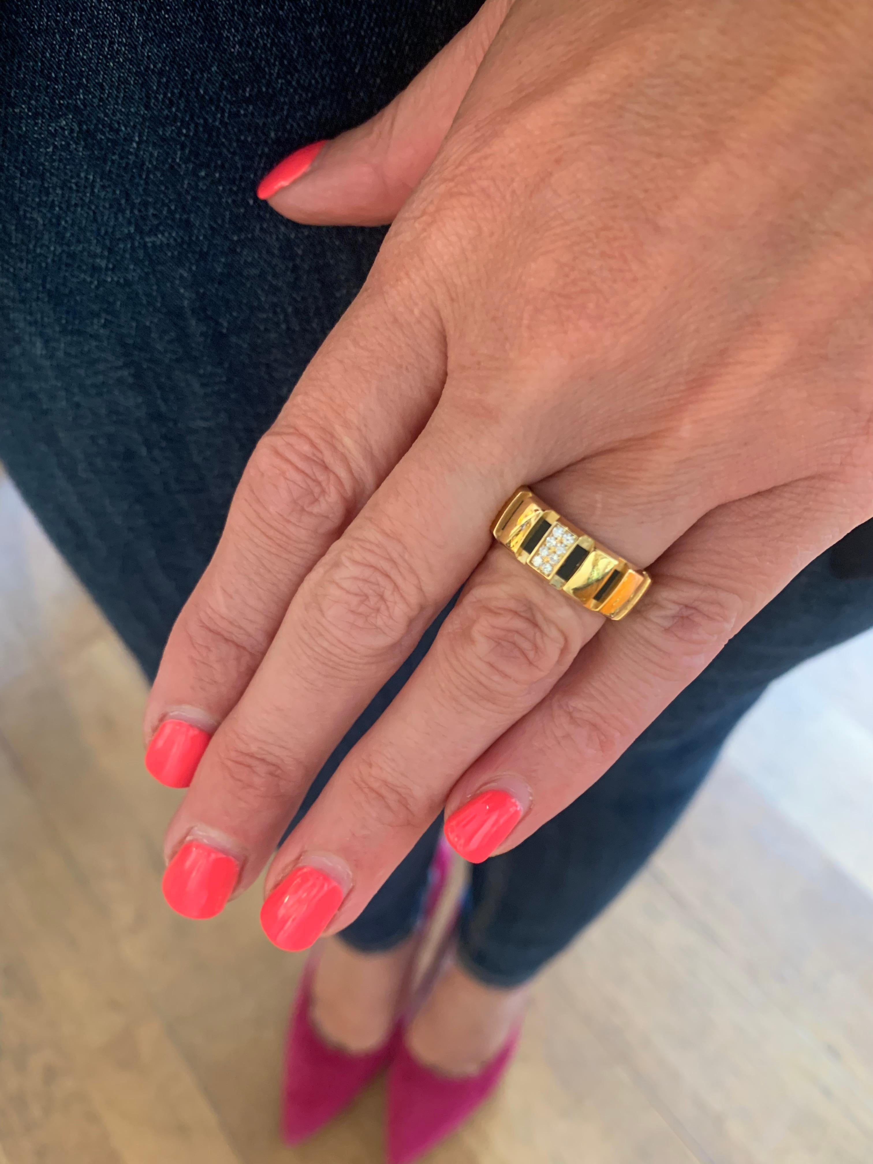 Contemporain Chaumet Bague Class One en or jaune 18 carats et diamants