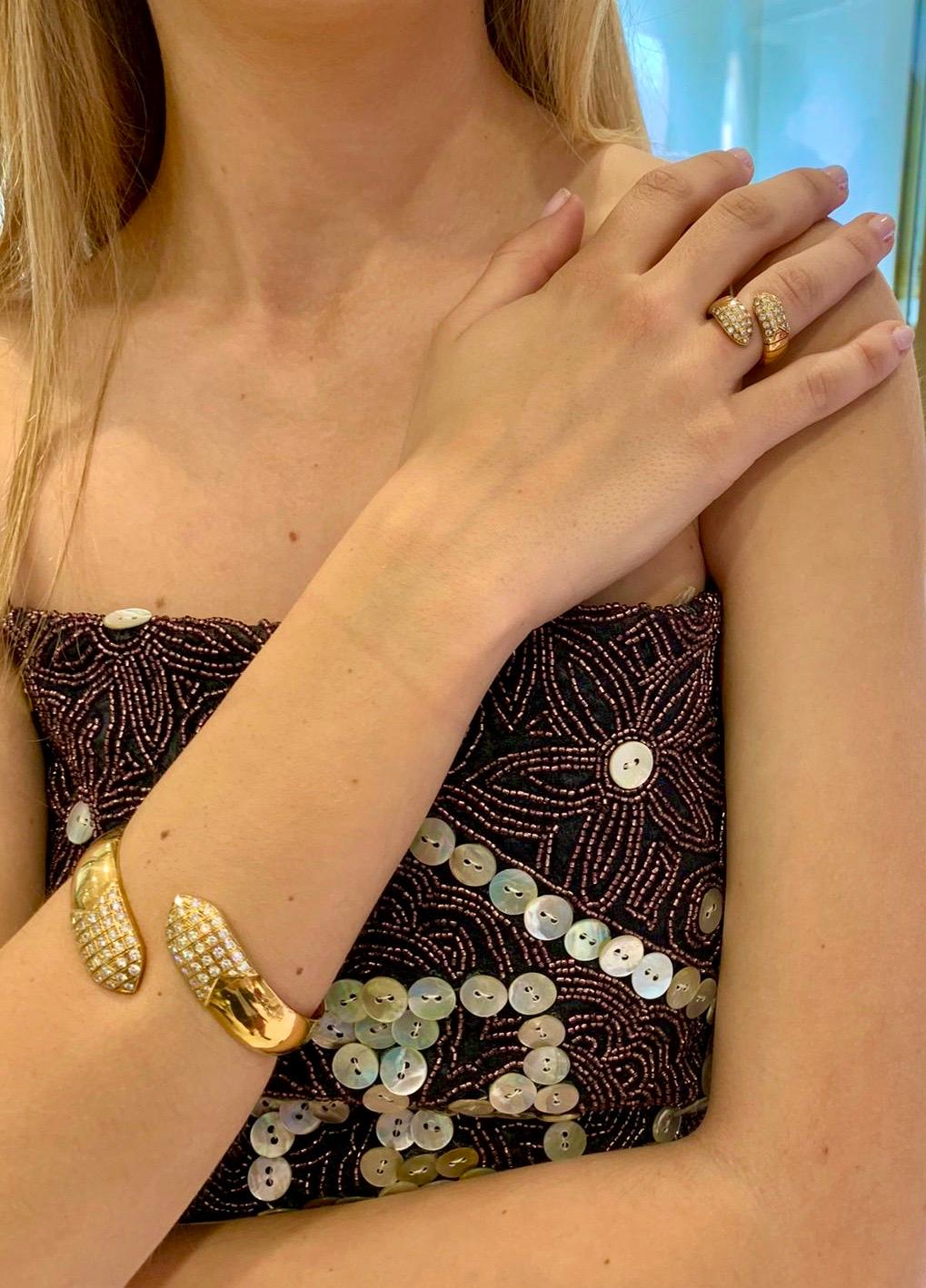 Chaumet Diamanten, Gelbgold-Armband und Ring-Set im Zustand „Hervorragend“ im Angebot in Monaco, MC