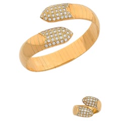 Vintage Chaumet Diamonds, Yellow Gold Bracelet and Ring Set