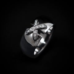 Chaumet Double Liens Diamond Ring 18K White Gold French