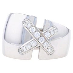 Chaumet Double Liens Link XL Diamond Band - Anello in oro bianco 18k Rnd .45ctw Taglia 6