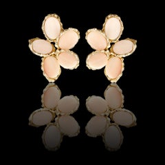 Chaumet Earrings Angel Skine Coral, 18 Karat Yellow Gold and 18 Karat White Gold
