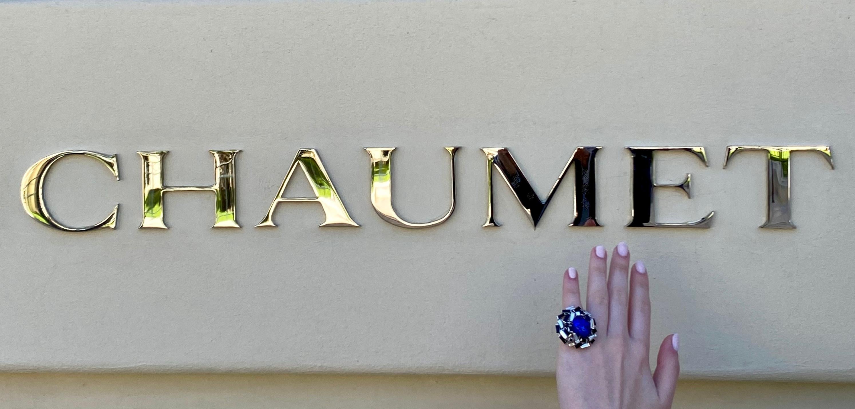 Women's Chaumet Paris Electric Blue Opal Onyx Diamond Cocktail Ring
