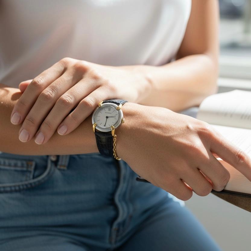 Elegant Chaumet Elysées women’s watch from the 1990s, combining timeless style with refined watchmaking craftsmanship. Perfect for collectors or luxury vintage enthusiasts.

Details:
	•	Brand: Chaumet
	•	Year: Circa 1990
	•	Materials: 18K gold,