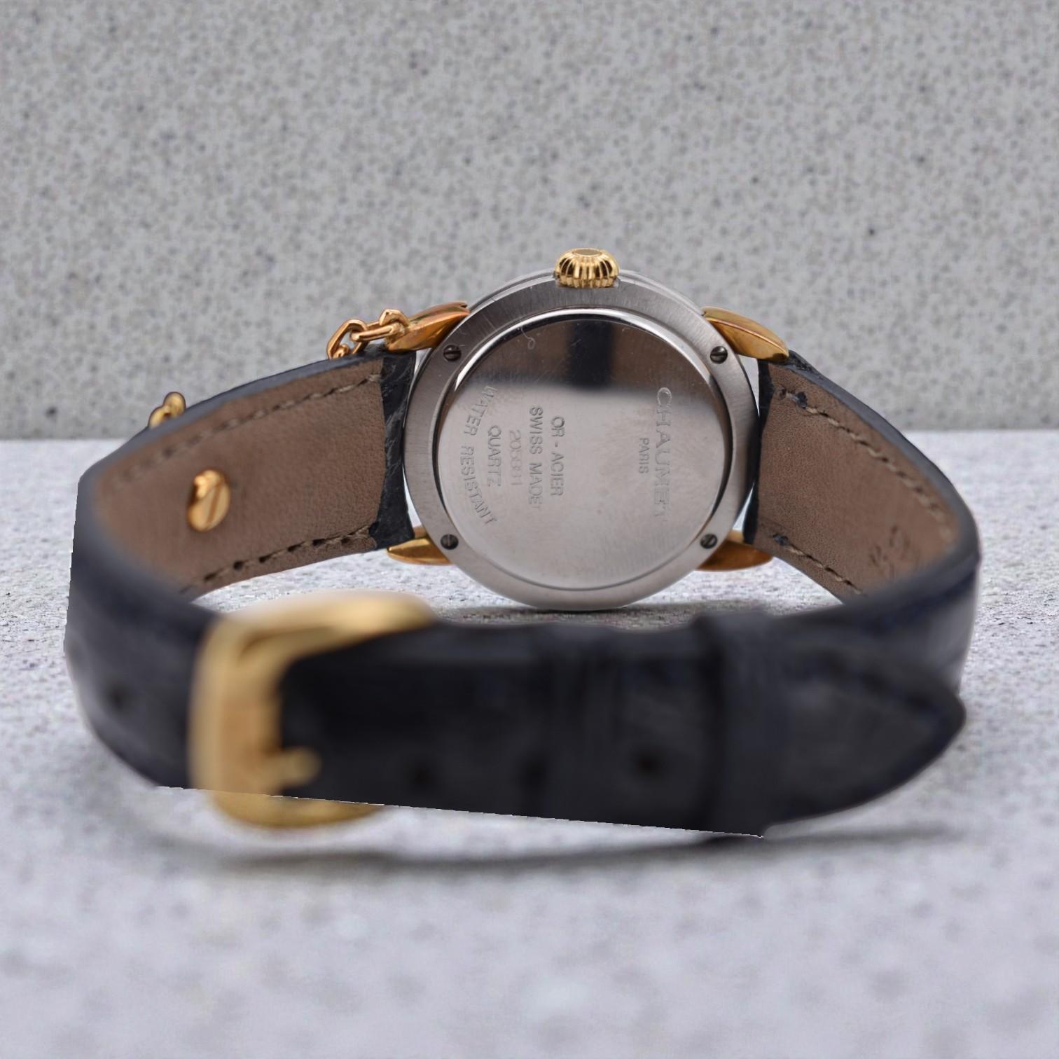 Chaumet Elysées Watch with Original Box - 18K Gold, Steel, Diamond, Leather en venta 1